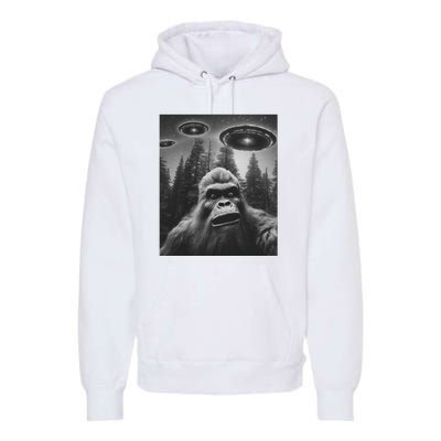 Funny Bigfoot Sasquatch Alien Ufo Premium Hoodie