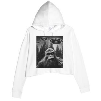 Funny Bigfoot Sasquatch Alien Ufo Crop Fleece Hoodie