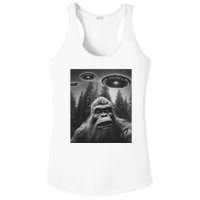 Funny Bigfoot Sasquatch Alien Ufo Ladies PosiCharge Competitor Racerback Tank