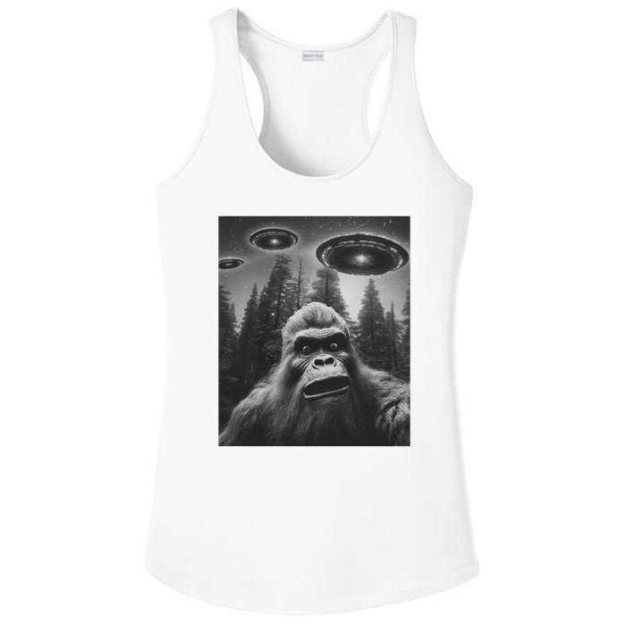 Funny Bigfoot Sasquatch Alien Ufo Ladies PosiCharge Competitor Racerback Tank