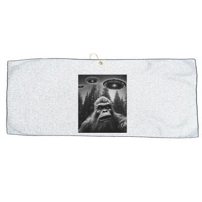 Funny Bigfoot Sasquatch Alien Ufo Large Microfiber Waffle Golf Towel