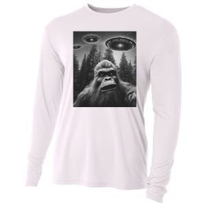 Funny Bigfoot Sasquatch Alien Ufo Cooling Performance Long Sleeve Crew