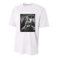 Funny Bigfoot Sasquatch Alien Ufo Youth Performance Sprint T-Shirt