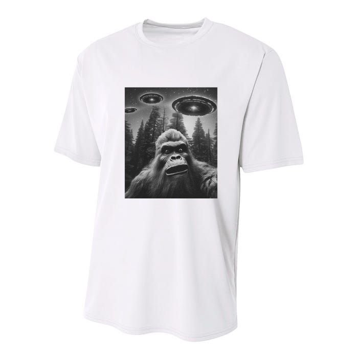 Funny Bigfoot Sasquatch Alien Ufo Youth Performance Sprint T-Shirt