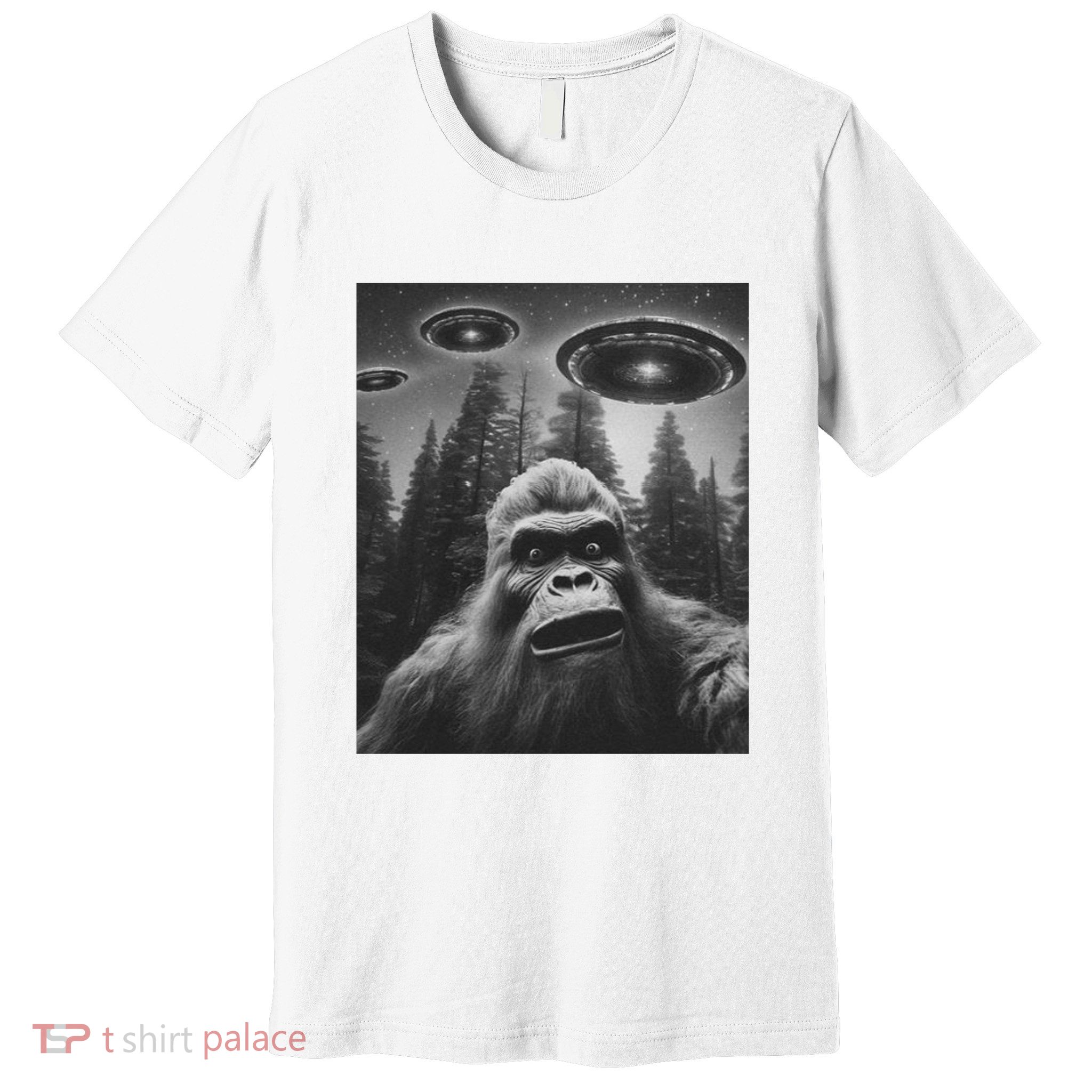 Funny Bigfoot Sasquatch Alien Ufo Premium T-Shirt