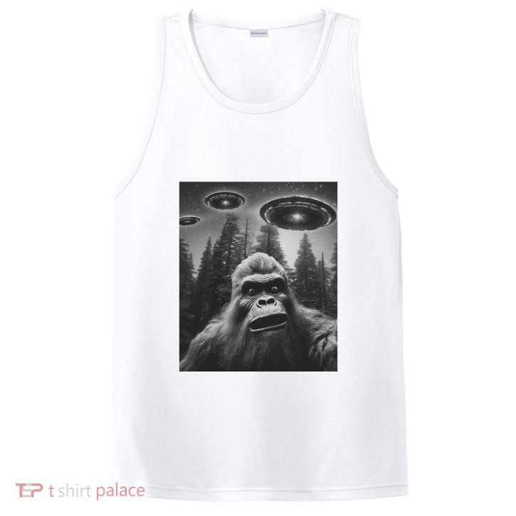 Funny Bigfoot Sasquatch Alien Ufo PosiCharge Competitor Tank