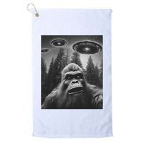 Funny Bigfoot Sasquatch Alien Ufo Golf Towel