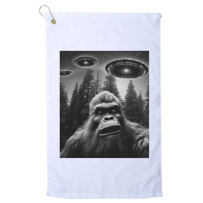 Funny Bigfoot Sasquatch Alien Ufo Golf Towel