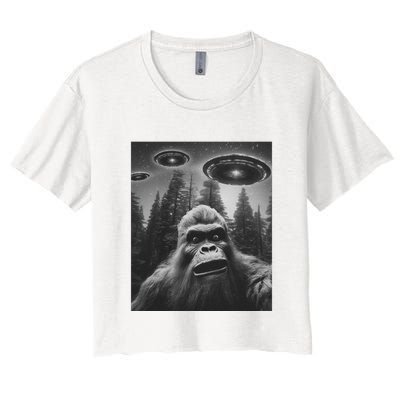 Funny Bigfoot Sasquatch Alien Ufo Crop Top