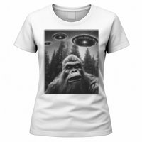 Funny Bigfoot Sasquatch Alien Ufo Women's T-Shirt