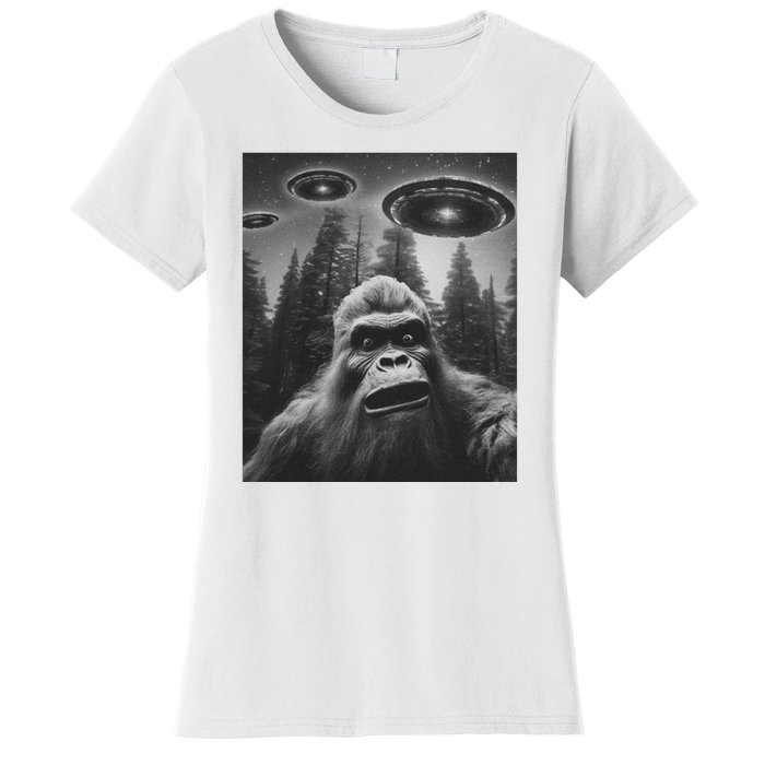 Funny Bigfoot Sasquatch Alien Ufo Women's T-Shirt