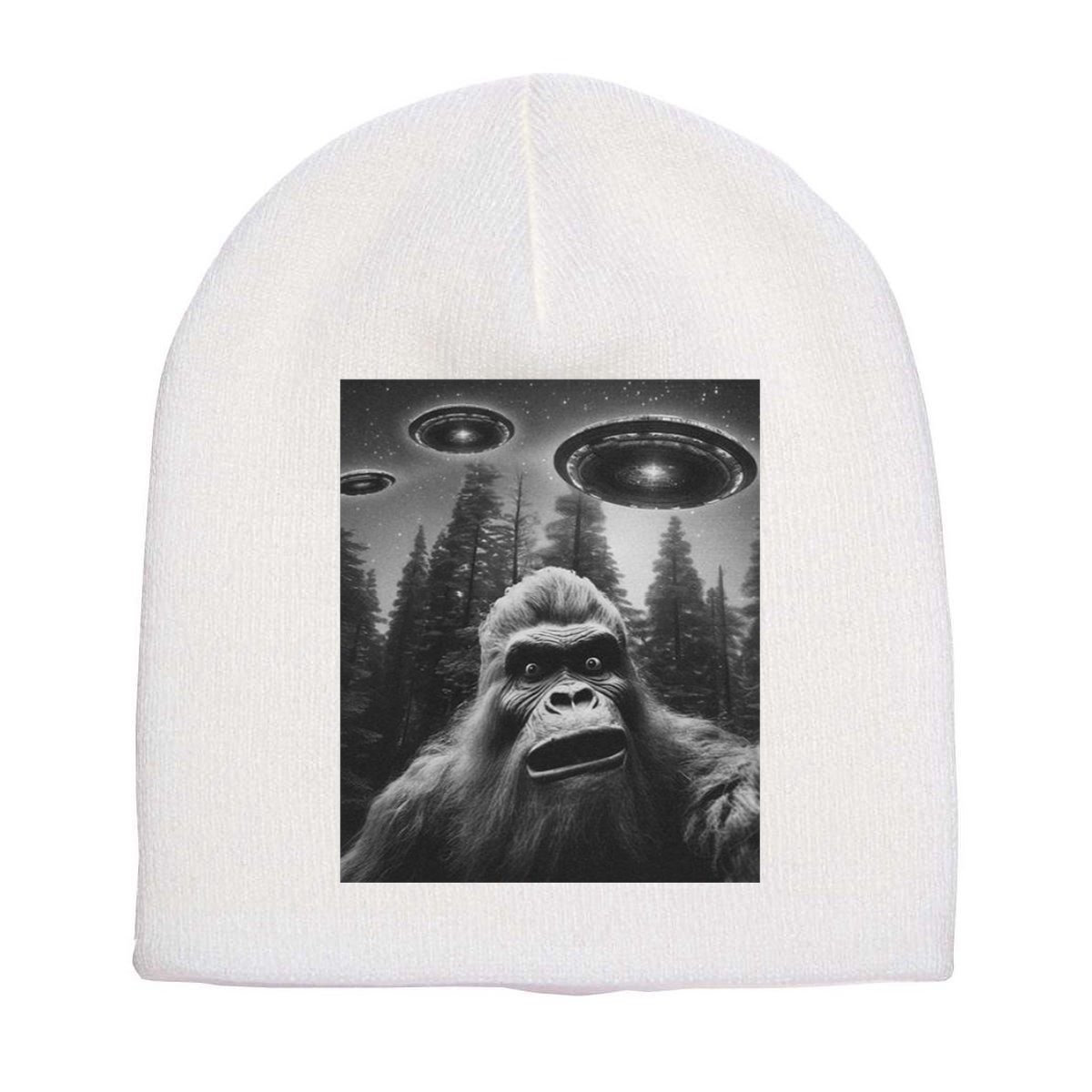 Funny Bigfoot Sasquatch Alien Ufo Short Acrylic Beanie