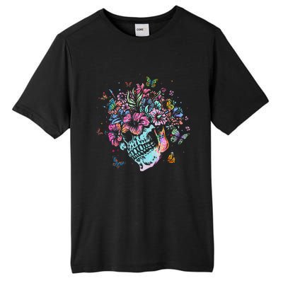 Floral Butterfly Skull Funny Halloween Costume Hippie Flower Tall Fusion ChromaSoft Performance T-Shirt