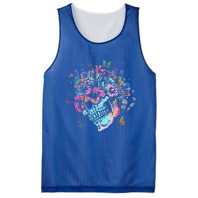 Floral Butterfly Skull Funny Halloween Costume Hippie Flower Mesh Reversible Basketball Jersey Tank