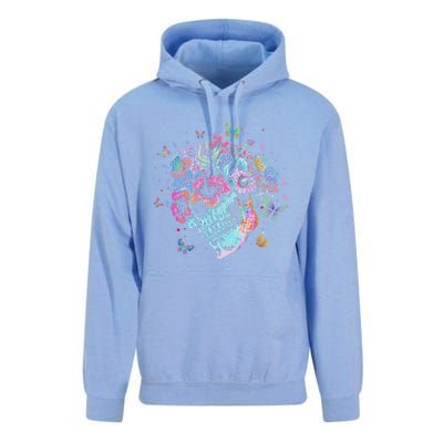 Floral Butterfly Skull Funny Halloween Costume Hippie Flower Unisex Surf Hoodie