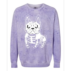 French Bulldog Skeleton Ghost Halloween Costume Gift Colorblast Crewneck Sweatshirt