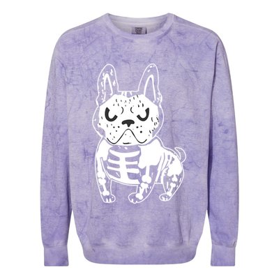 French Bulldog Skeleton Ghost Halloween Costume Gift Colorblast Crewneck Sweatshirt
