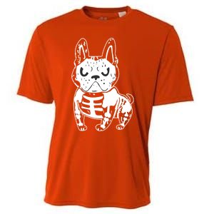 French Bulldog Skeleton Ghost Halloween Costume Gift Cooling Performance Crew T-Shirt