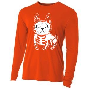 French Bulldog Skeleton Ghost Halloween Costume Gift Cooling Performance Long Sleeve Crew