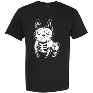 French Bulldog Skeleton Ghost Halloween Costume Gift Garment-Dyed Heavyweight T-Shirt