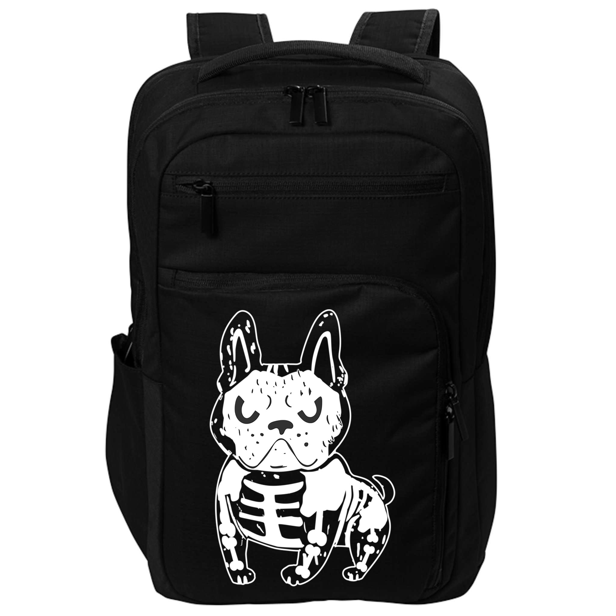French Bulldog Skeleton Ghost Halloween Costume Gift Impact Tech Backpack