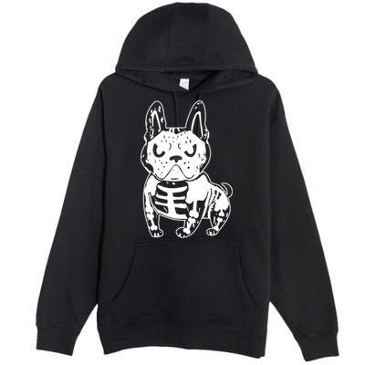 French Bulldog Skeleton Ghost Halloween Costume Gift Premium Pullover Hoodie