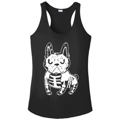 French Bulldog Skeleton Ghost Halloween Costume Gift Ladies PosiCharge Competitor Racerback Tank