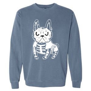 French Bulldog Skeleton Ghost Halloween Costume Gift Garment-Dyed Sweatshirt