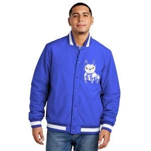 French Bulldog Skeleton Ghost Halloween Costume Gift Insulated Varsity Jacket