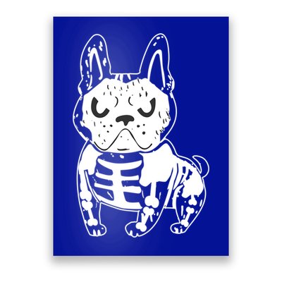 French Bulldog Skeleton Ghost Halloween Costume Gift Poster