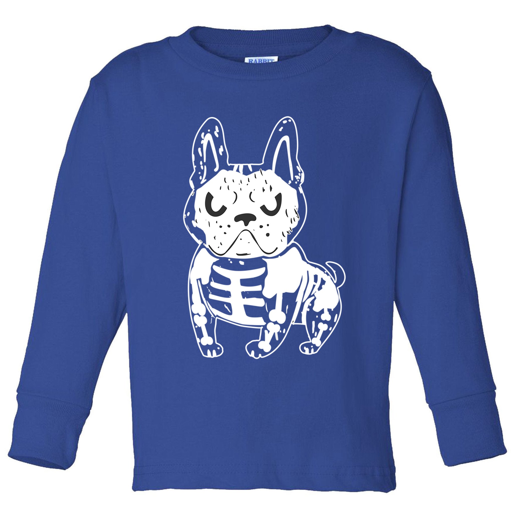 French Bulldog Skeleton Ghost Halloween Costume Gift Toddler Long Sleeve Shirt