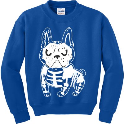 French Bulldog Skeleton Ghost Halloween Costume Gift Kids Sweatshirt