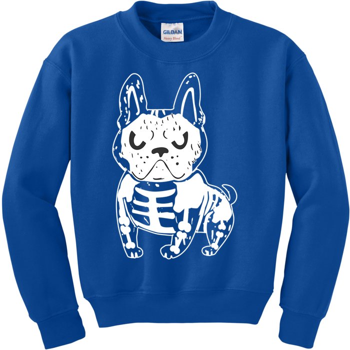 French Bulldog Skeleton Ghost Halloween Costume Gift Kids Sweatshirt