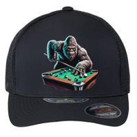 Funny Bigfoot Sasquatch Billiards Pool Player Flexfit Unipanel Trucker Cap