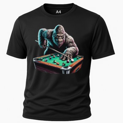 Funny Bigfoot Sasquatch Billiards Pool Player Performance Shirt
