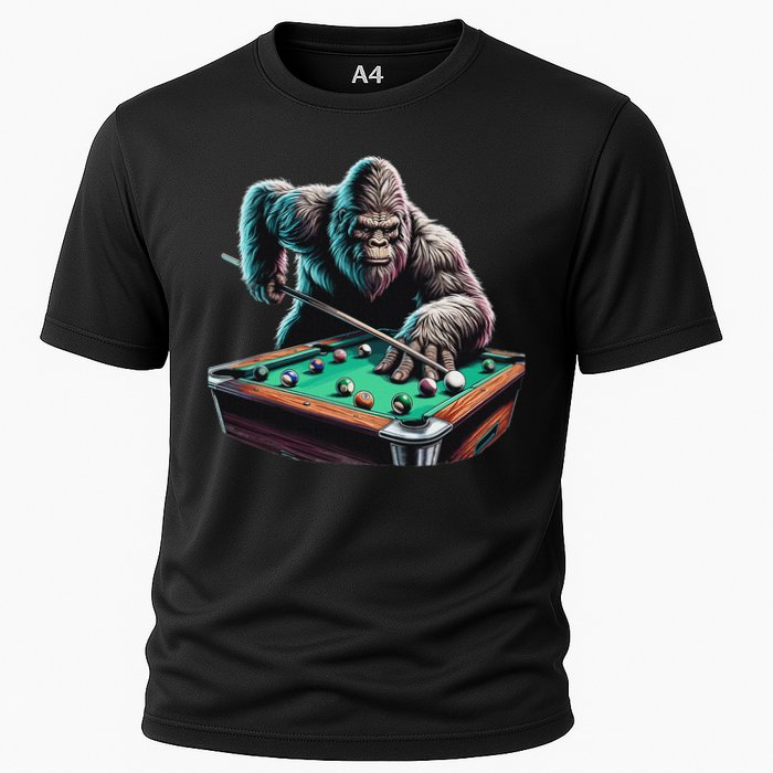 Funny Bigfoot Sasquatch Billiards Pool Player Performance Shirt