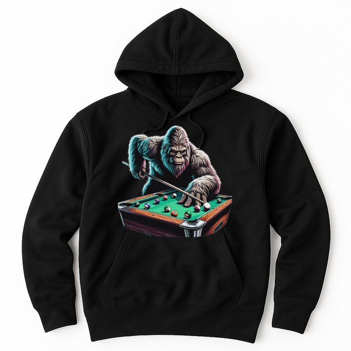 Funny Bigfoot Sasquatch Billiards Pool Player Hoodie