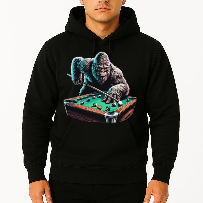 Funny Bigfoot Sasquatch Billiards Pool Player Hoodie