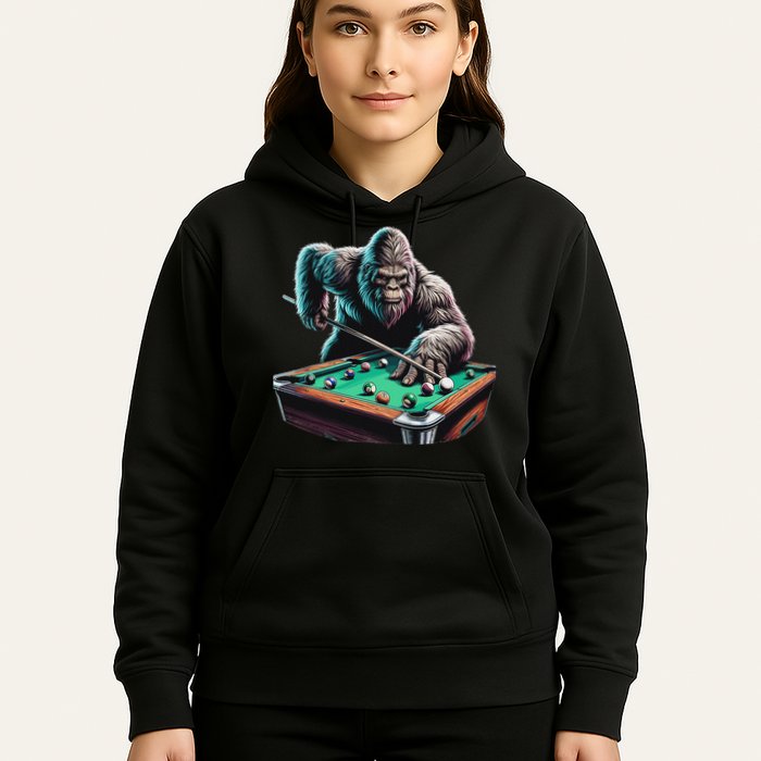 Funny Bigfoot Sasquatch Billiards Pool Player Hoodie