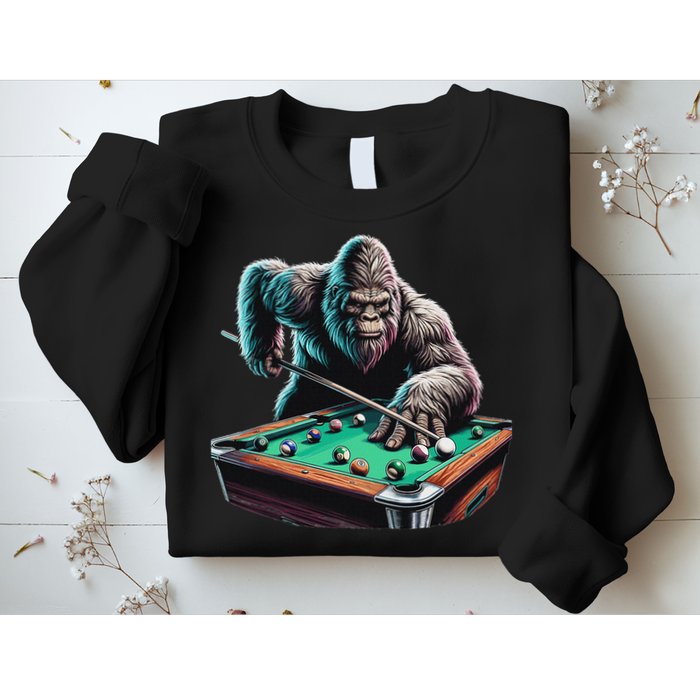 Funny Bigfoot Sasquatch Billiards Pool Player Sweatshirt