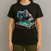 Funny Bigfoot Sasquatch Billiards Pool Player T-Shirt
