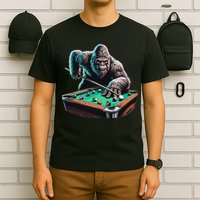 Funny Bigfoot Sasquatch Billiards Pool Player T-Shirt