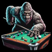 Funny Bigfoot Sasquatch Billiards Pool Player Tall T-Shirt