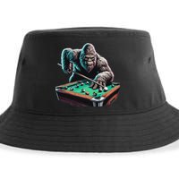 Funny Bigfoot Sasquatch Billiards Pool Player Sustainable Bucket Hat