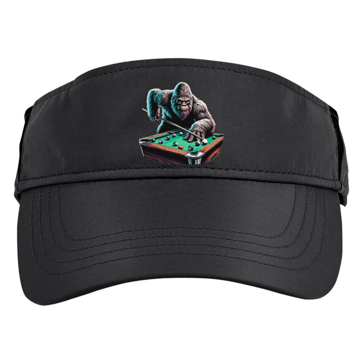 Funny Bigfoot Sasquatch Billiards Pool Player Adult Drive Performance Visor