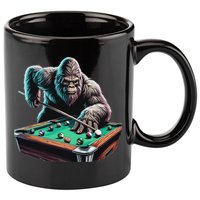 Funny Bigfoot Sasquatch Billiards Pool Player 11oz C Handle Ceramic Mug