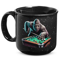 Funny Bigfoot Sasquatch Billiards Pool Player 15oz Campfire Ceramic Mug