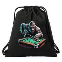 Funny Bigfoot Sasquatch Billiards Pool Player Drawstring Bag