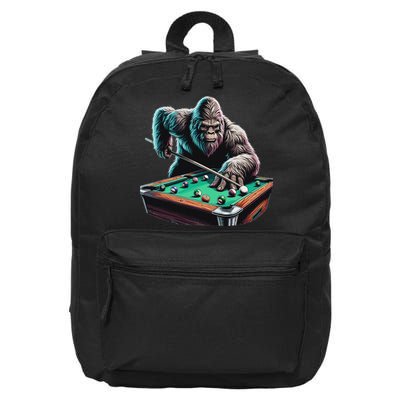 Funny Bigfoot Sasquatch Billiards Pool Player 16 in Basic Backpack