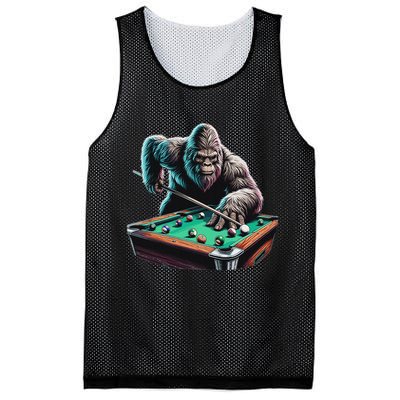 Funny Bigfoot Sasquatch Billiards Pool Player Mesh Reversible Basketball Jersey Tank